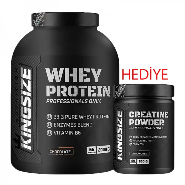 KİNGSİZE NUTRİTİON WHEY PROTEİN 2000 GR ÇİKOLATALI + KİNGSİZE CREATINE 300 GR KİNGSİZE NUTRİTİON WHEY PROTEİN 2000 GR ÇİKOLATALI + KİNGSİZE CREATINE 300 GR