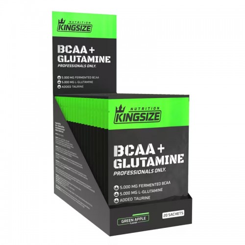 KİNGSİZE NUTRİTİON BCAA + GLUTAMINE PODER 12 GR 20 SAŞE YEŞİL ELMA KİNGSİZE NUTRİTİON BCAA + GLUTAMINE PODER 12 GR 20 SAŞE YEŞİL ELMA