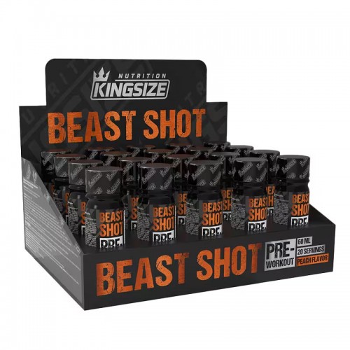 KİNGSİZE NUTRİTİON BEAST SHOT PREWORKOUT 60 ML 20 ADET ŞEFTALİ
