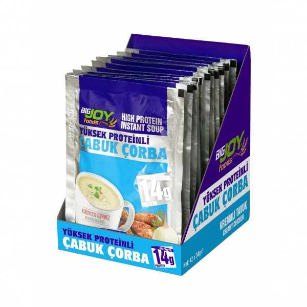 BİG JOY YÜKSEK PROTEİNLİ ÇABUK ÇORBA (34 GR) - 12 ADET BİG JOY YÜKSEK PROTEİNLİ ÇABUK ÇORBA (34 GR) - 12 ADET