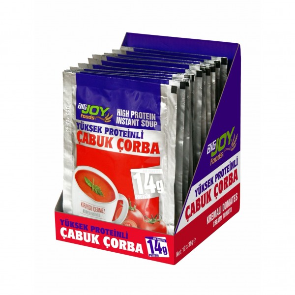 BİG JOY YÜKSEK PROTEİNLİ ÇABUK ÇORBA (34 GR) - 12 ADET BİG JOY YÜKSEK PROTEİNLİ ÇABUK ÇORBA (34 GR) - 12 ADET