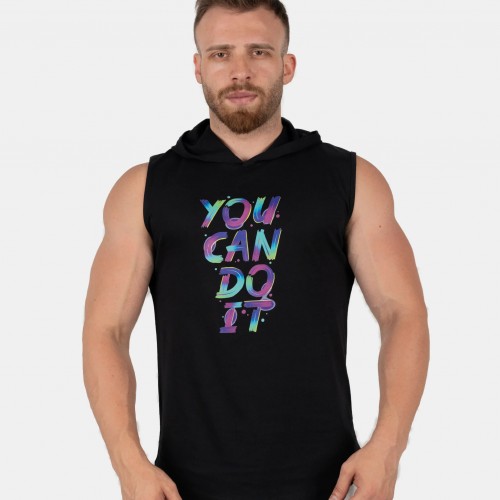 GWP YOU CAN DO IT KAPÜŞONLU KOLSUZ T-SHIRT