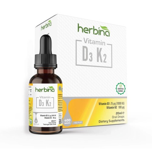 HERBİNA D3 K2 DAMLA 20 ML HERBİNA D3 K2 DAMLA 20 ML