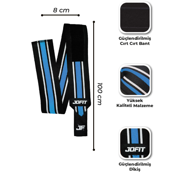 JOFİT ELBOW WRAPS SİYAH - MAVİ JOFİT ELBOW WRAPS SİYAH - MAVİ