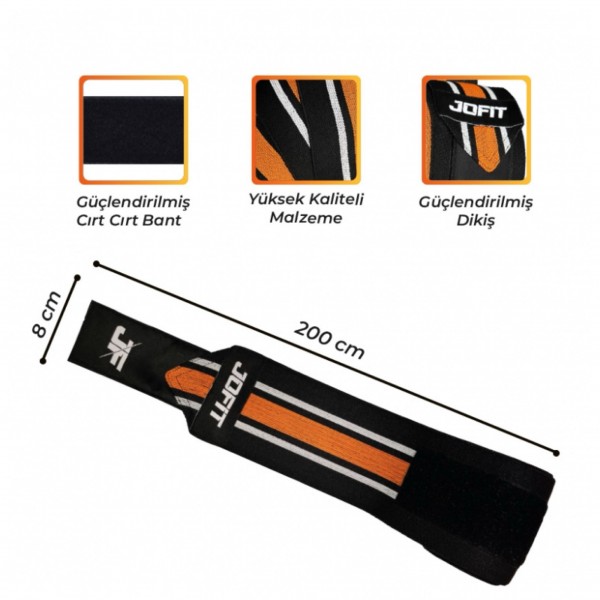 JOFİT KNEE WRAPS SİYAH - TURUNCU JOFİT KNEE WRAPS SİYAH - TURUNCU