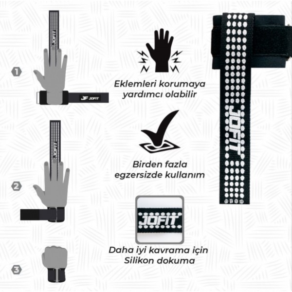 JOFİT PRO LİFTİNG STRAPS - BEYAZ JOFİT PRO LİFTİNG STRAPS - BEYAZ