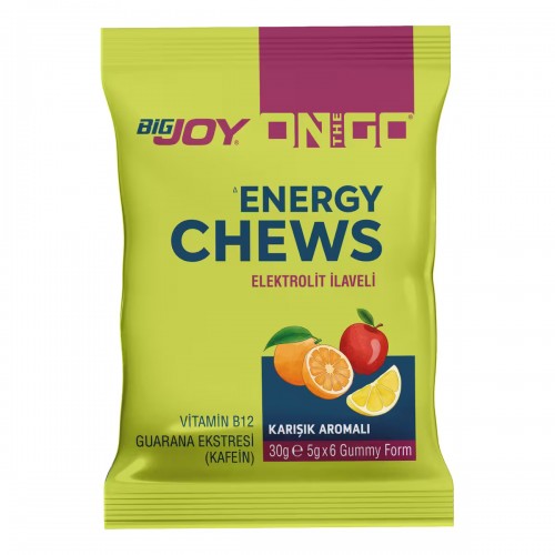 ON THE GO ENERGY CHEWS KARIŞIK AROMALI 30 GR GUMMY TEKLİ ON THE GO ENERGY CHEWS KARIŞIK AROMALI 30 GR GUMMY TEKLİ