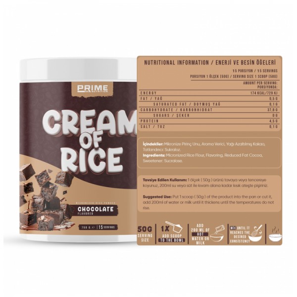 PRİME NUTRİTİON CREAM OF RİCE 750 GR