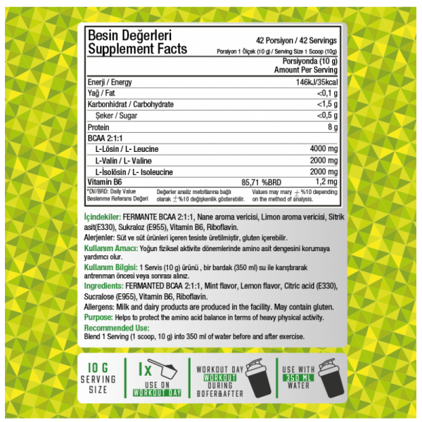 PRİME NUTRİTİON BCAA 2:1:1 420 GR PRİME NUTRİTİON BCAA 2:1:1 420 GR