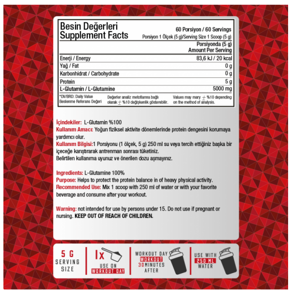 PRİME NUTRİTİON L-GLUTAMİNE 300 GR PRİME NUTRİTİON L-GLUTAMİNE 300 GR