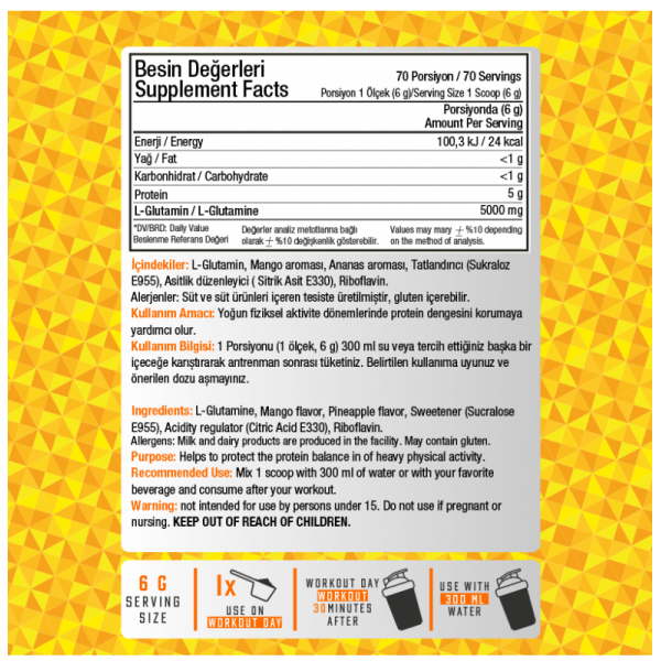 PRİME NUTRİTİON L-GLUTAMİNE 420 GR PRİME NUTRİTİON L-GLUTAMİNE 420 GR