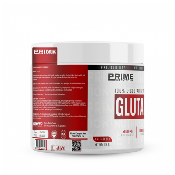 PRİME NUTRİTİON L-GLUTAMİNE 125 GR PRİME NUTRİTİON L-GLUTAMİNE 125 GR