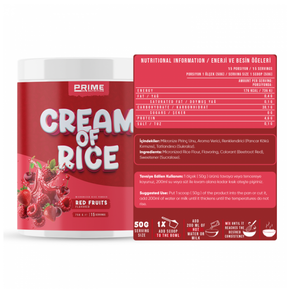 PRİME NUTRİTİON CREAM OF RİCE 750 GR