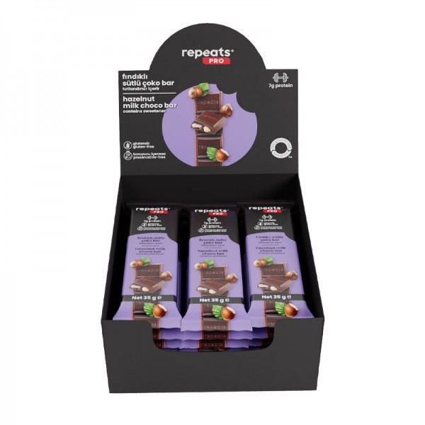 REPEATS PRO FINDIKLI SÜTLÜ ÇOKO BAR 12 X 35 GR