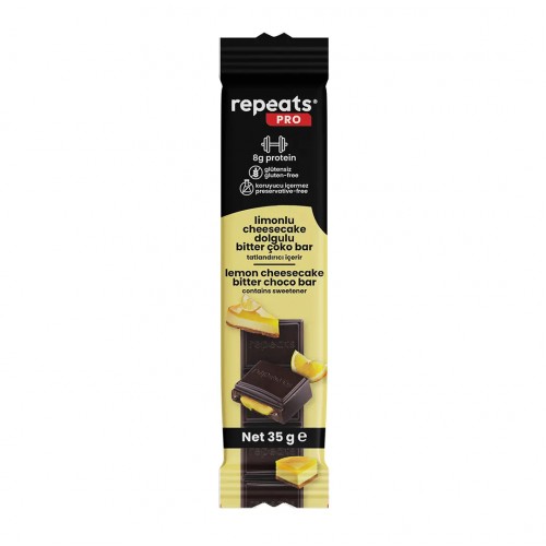 REPEATS PRO LIMONLU CHEESCAKE DOLGULU BİTTER ÇOKO BAR 35 GR
